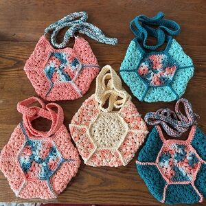 Hand Crafted Multicolor Crochet Crossbody Bags